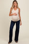 Navy Blue Basic Wide Leg Maternity Jeans