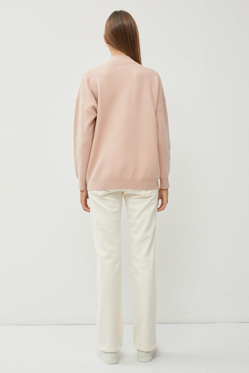 Minkpink - BITTERSWEET WOOL TWEED MOCK NECK TUNIC SWEATER TOP