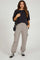 Taupe Fleece Cargo Maternity Sweatpants