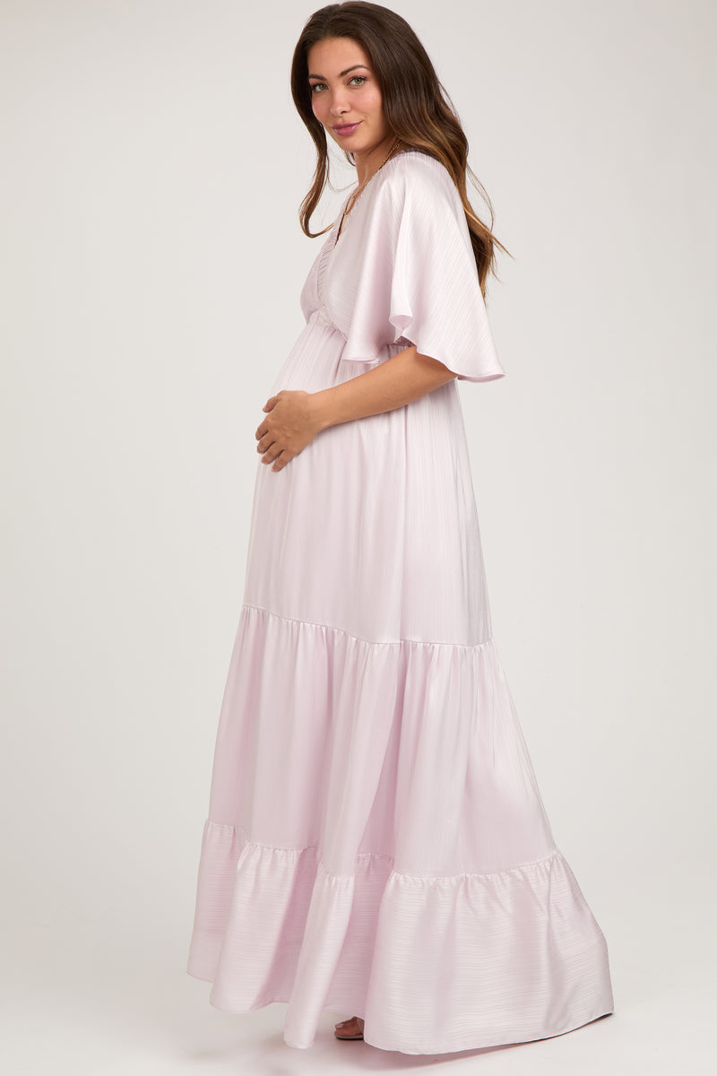 Dark Pink Exposed Seam Oversized Maternity Sweater Dress