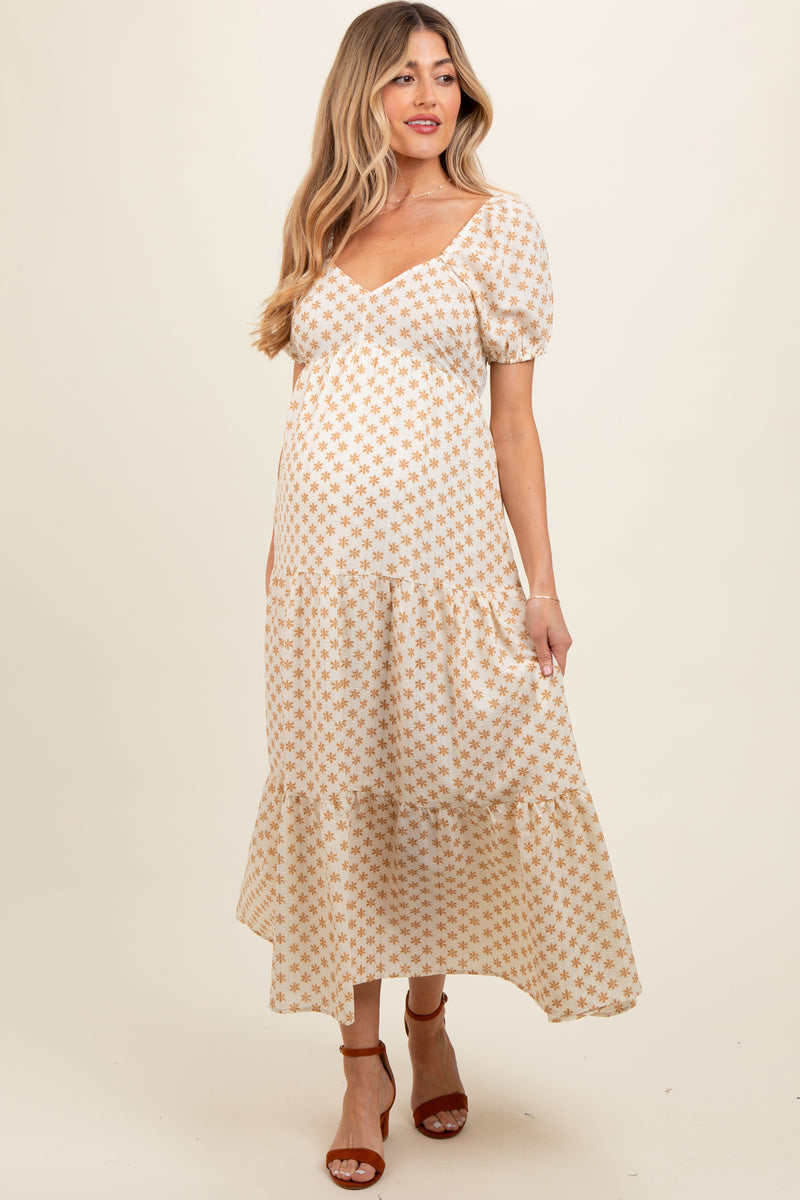 Yellow Floor-Length Maternity Maxi Formal Gown main image 0