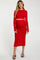 Red Exposed Seams Top and Skirt Maternity Set