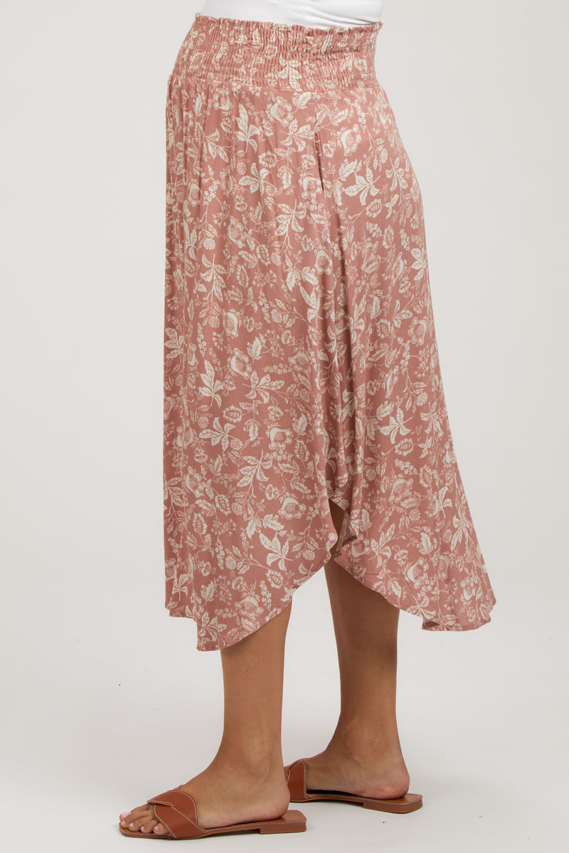 Mauve/Pink Floral Embroidered Skirt Size Medium