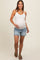 Light Wash Denim Maternity Shorts