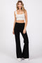 Black Flare Leg Fold Over Leggings