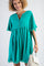 Jade Button Front Frayed Dress