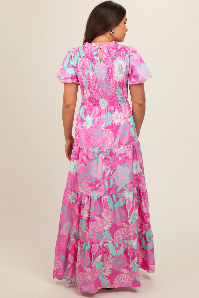 Nyomi Short Puff Sleeve Tiered Maxi Dress