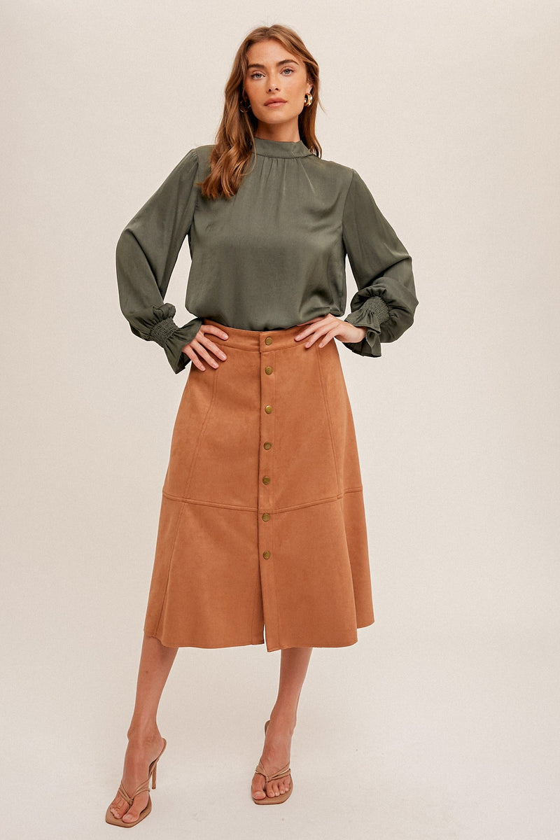 Alamo Suede Skirt - Cacao main image 0