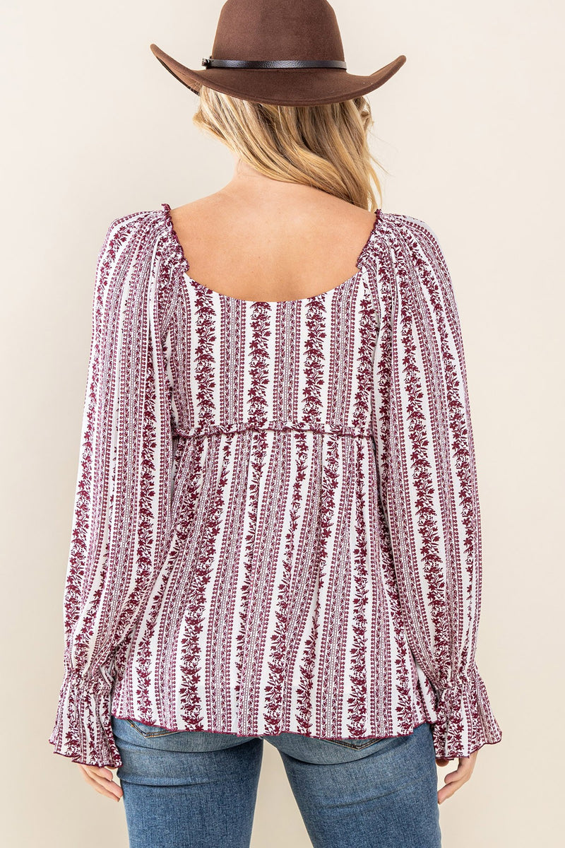Fleur Blouse in Burgundy main image 1