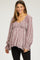 Burgundy Floral Long Sleeve Maternity Blouse
