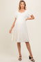 Ivory Lace Puff Sleeve Maternity Dress