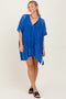 Royal Blue Crochet Knit Swim Cover Up