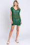 Green Crochet Coverup Mini Dress