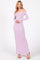 Lavender Off Shoulder Long Sleeve Maxi Dress