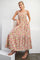 Pink Floral Square Neck Cut Out Back Tiered Maxi Dress