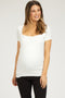 Ivory Square Neck Short Sleeve Maternity Top