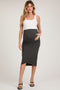 Charcoal Ruched Maternity Wrap Pencil Skirt