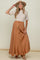 Camel Tassel String Maternity Maxi Skirt