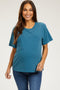 Dark Teal Short Sleeve Maternity Top