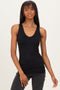 Black Sleeveless Fitted Tank Top