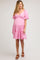 Pink Smocked V-Neck Ruffle Short Sleeve Tiered Maternity Dress