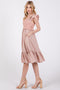 Mauve Crochet Knit Knee Length Dress