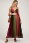 Multi-Color Ombre Chiffon V-Neck Maternity Maxi Dress