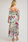 Ivory Floral Front Button Accent Maternity Maxi Dress