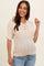 Beige Knit Button Collared Maternity Top
