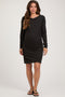 Black Ruched Wrap Maternity Dress