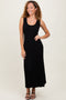 Black Sleeveless Knit Maxi Dress