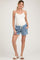 Blue Vintage Wash Maternity Drawstring Shorts