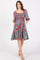 Green Floral Smocked Knee-Length Dress