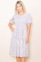 Cream Floral Smocked Midi Dress