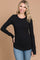 Black Ribbed Long Sleeve Top