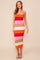 Orange Bodycon Halter Midi Dress