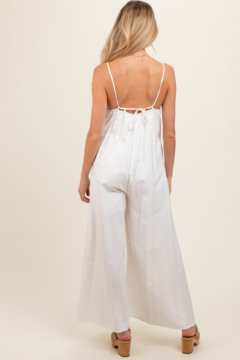 Mocha Pocket Front Maternity Wide Leg Jumpsuit