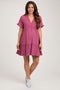 Mauve Ruffle Hem Maternity Dress