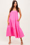 Pink Tiered Midi Dress