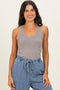 Taupe Sleeveless Ribbed Top