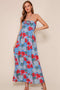Blue Floral Halter Maxi Dress
