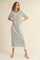 Blue Collared Knit Maxi Dress