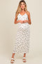 Ivory Ruffle Bow Print Maternity Dress