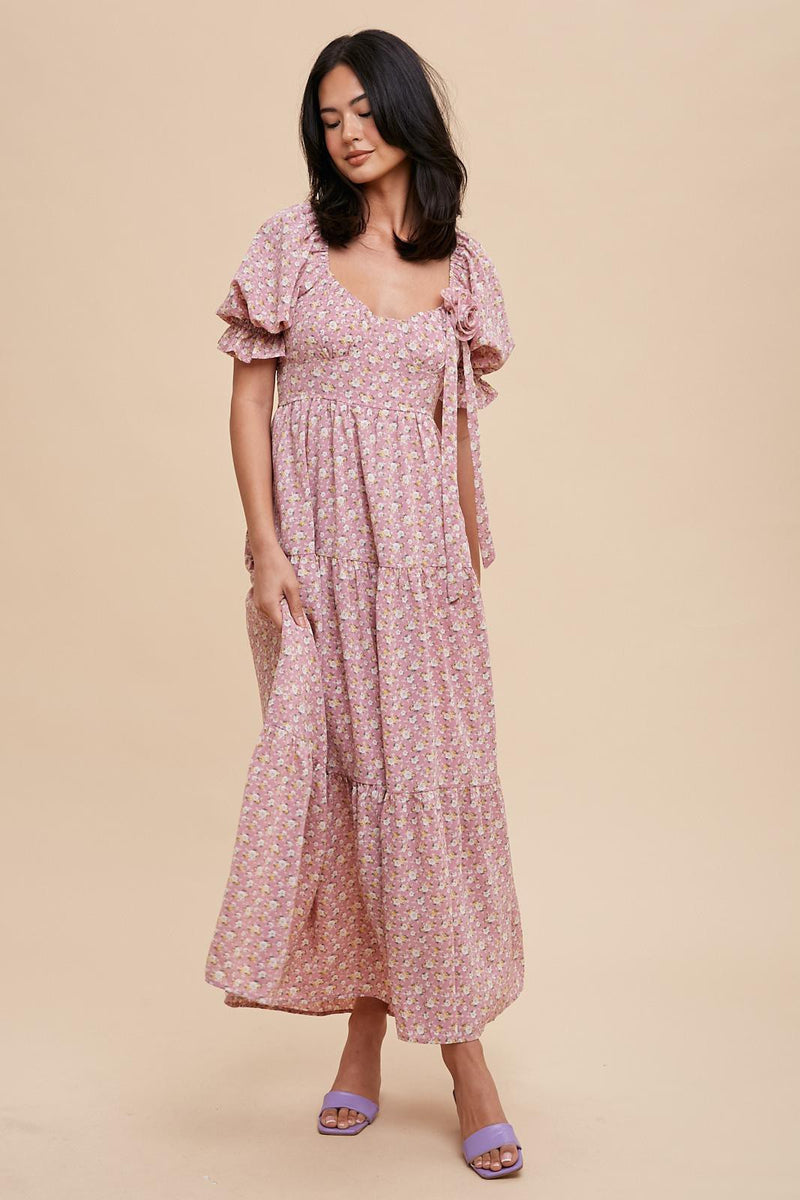 Double Straps Chiffon Dress with Sweetheart Neck Dusty Rose Plus Size main image 0
