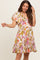 Ivory Floral Smocked Front Tiered Maternity Dress