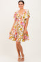 Ivory Floral Smocked Front Tiered Dress