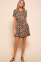 Taupe Animal Print Short Sleeve Dress