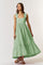 Light Olive Pinafore Cutout Tie Back Maxi Dress