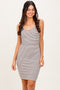 Taupe Striped Rib Knit Dress