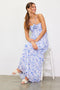 Blue Floral Halter Maxi Dress